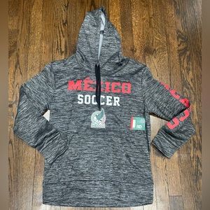 Men’s Mexico soccer futbol charcoal gray hoodie size S